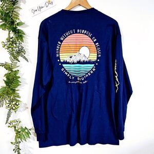 Simply Southern Wander Without Purpose Or Reason Mountain Lake Mens XL Ts319.10‎